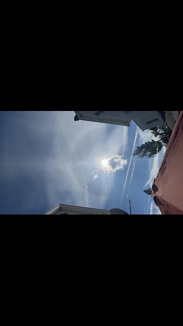 Sun halo formed with minutes after heavy chemtrails
