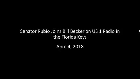 Rubio joins Bill Becker on US 1 Radio in the Florida Keys