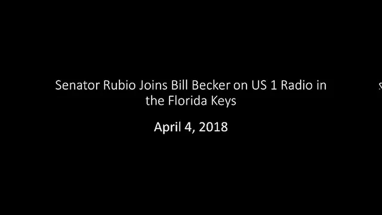Rubio joins Bill Becker on US 1 Radio in the Florida Keys