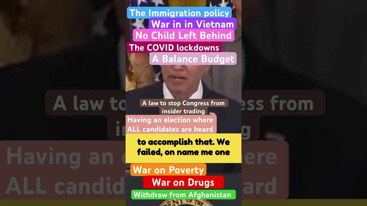 Here is a list of objectives USA has failed at