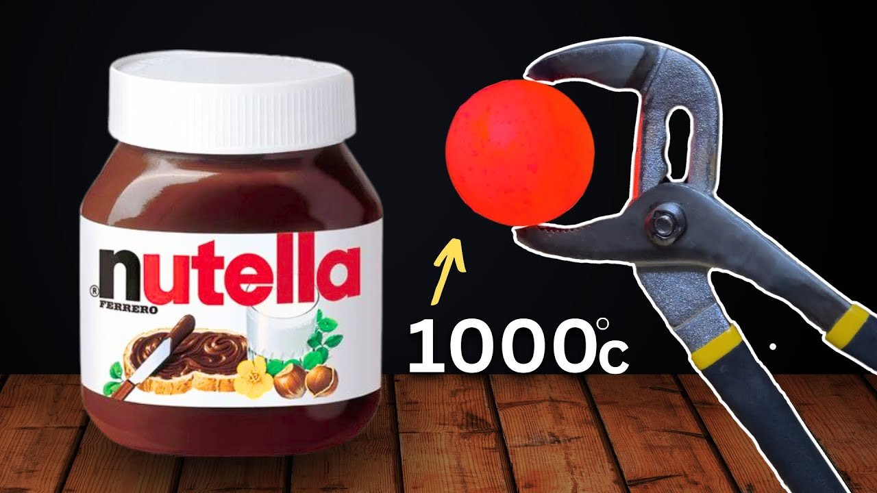 1000 degrees Hot Copper Ball Vs Nutella Satisfying Experiment