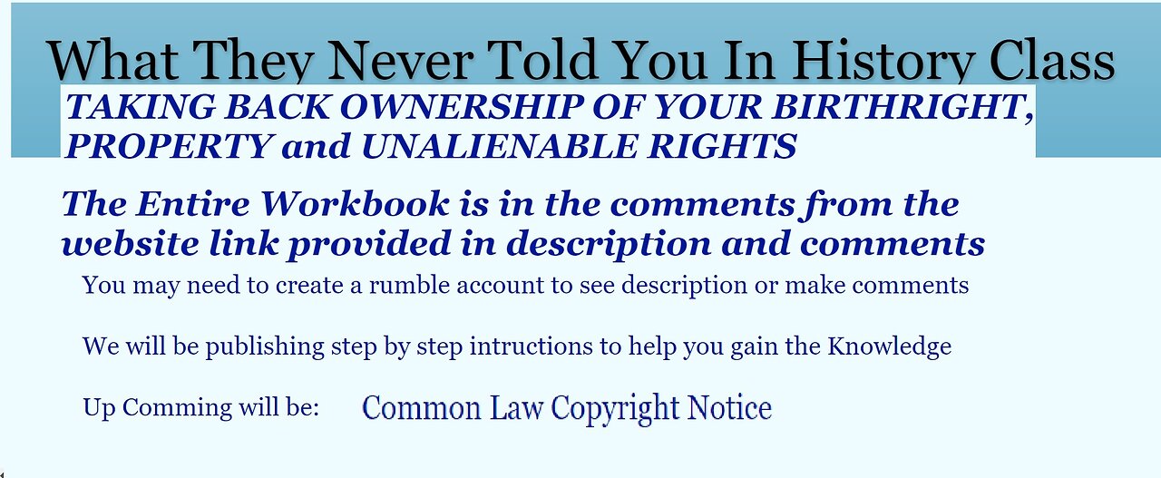 TAKING BACK OWNERSHIP OF YOUR BIRTHRIGHT -WorkBook -step by step on Description of video