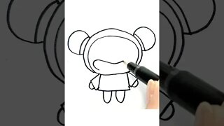 How to draw and paint Pucca #shorts