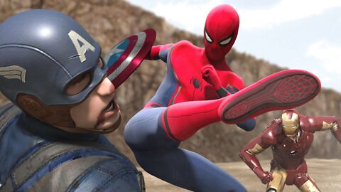 Spider-man, Ironman vs Captain America - Legendado