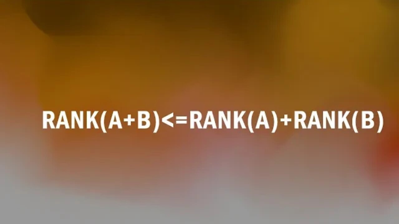 Prove rank(A+B) less than rank A + rank B