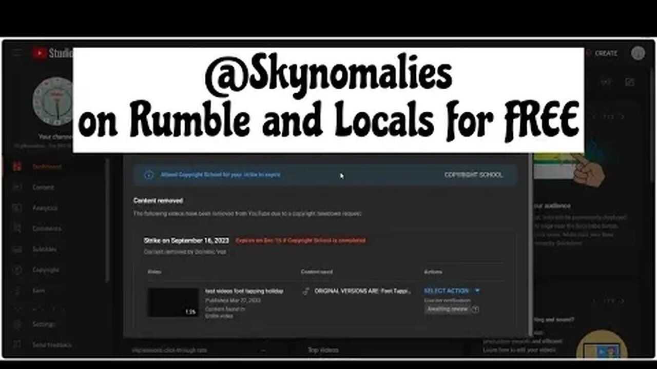 YT false claim copy strike is another reason to Rumble more