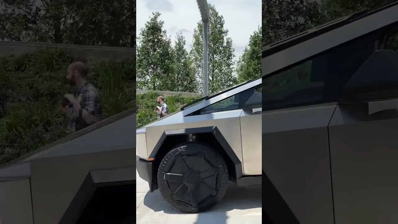 New Cybertruck from Tesla with no door handles & side mirrors can be removed