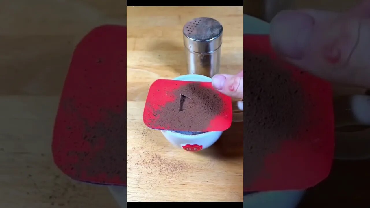 How To Make Coffee Foam Art of the YouTube Logo #coffeeart #shorts