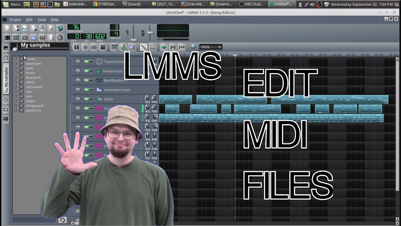 Edit Midi Files - LMMS Linux MultiMedia Studio