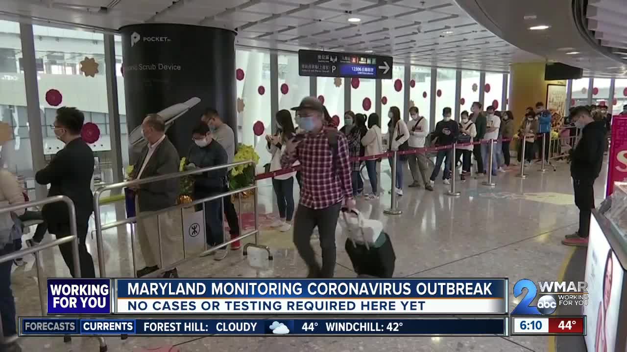 Maryland monitoring for coronavirus outbreak