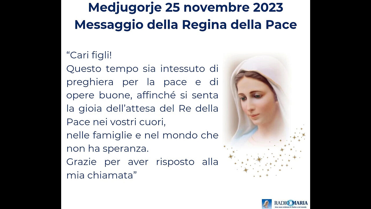 (PADRE LIVIO FANZAGA) - “COMMENTO AL MESSAGGIO DELLA REGINA DELLA PACE DEL 25 NOVEMBRE 2023!!”😇💖🙏