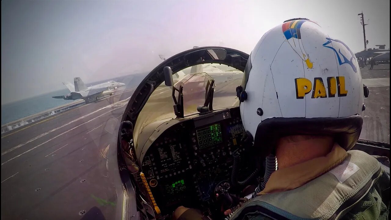 Smells like Jet Fuel - 5 Cat Launches in 5 Minutes! - US Navy EA-18G Cockpit View - Uncut and Steamy