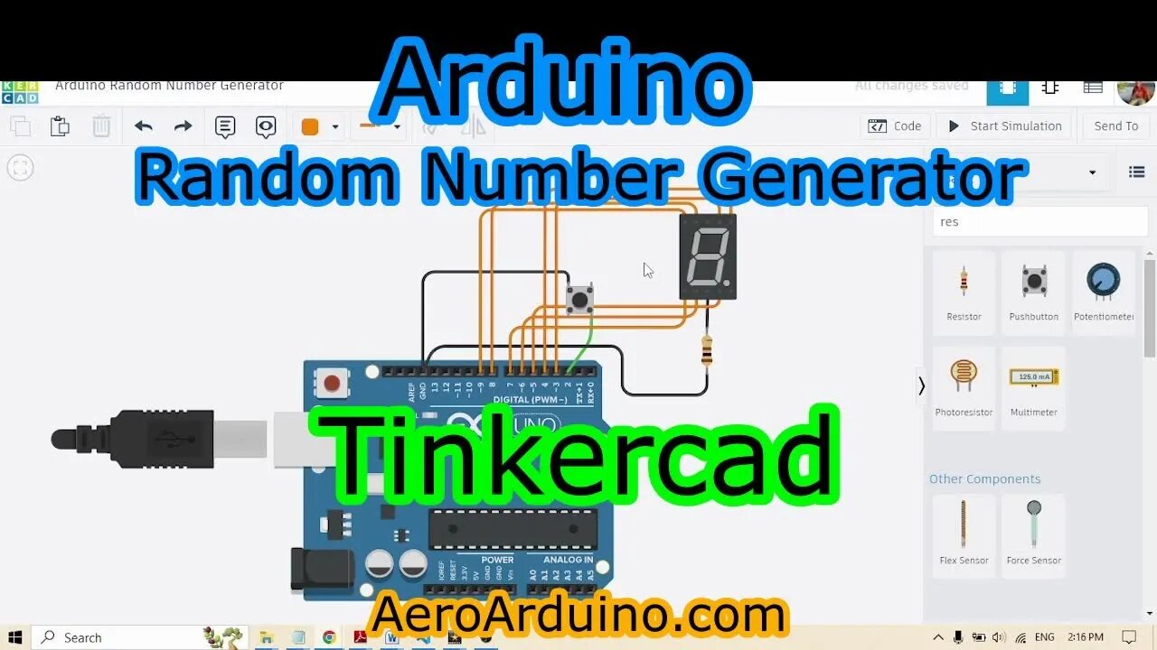 How I Made Simple #Arduino #Random Number Generator on #Tinkercad #Simulator #AeroArduino