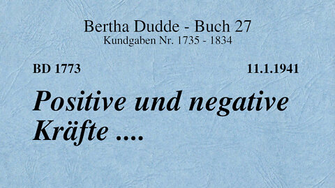 BD 1773 - POSITIVE UND NEGATIVE KRÄFTE ....