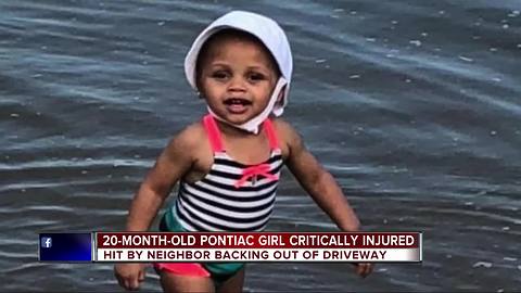 20-month-old girl critically injured after being accidentally hit by car in Pontiac