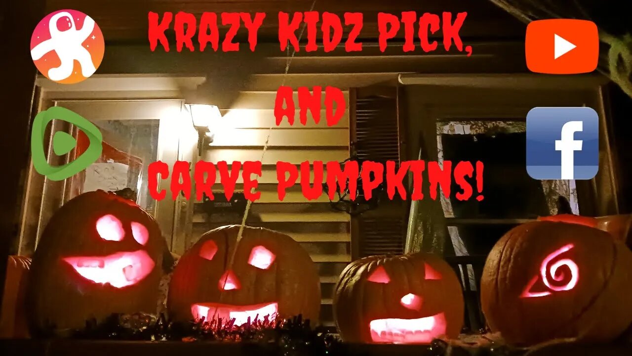 Krazy Kidz (and Cousin Justin!) Pick and Carve Pumpkins | Krazy Kidz Creations