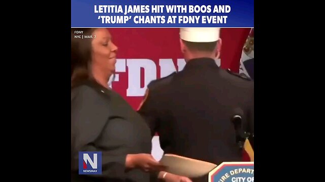 People see through the lies and corruption. Letitia James was met with boos and "Trump!" chants