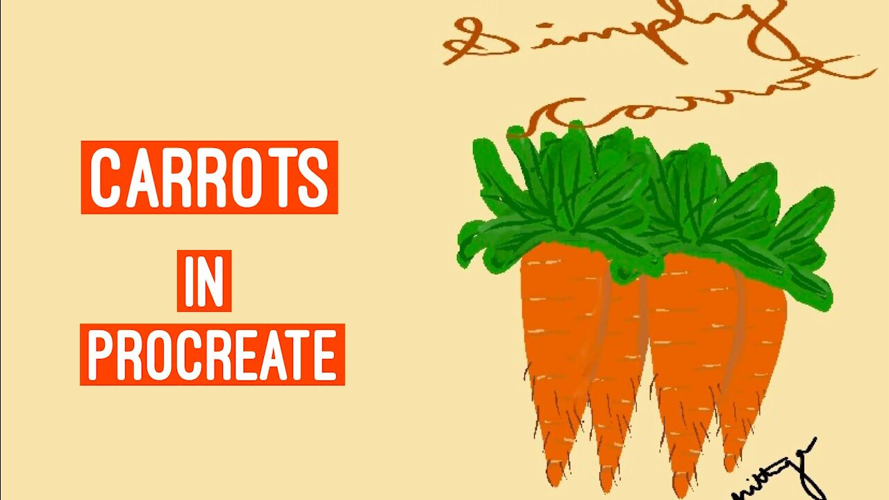 Timelapse video of carrots in procreate