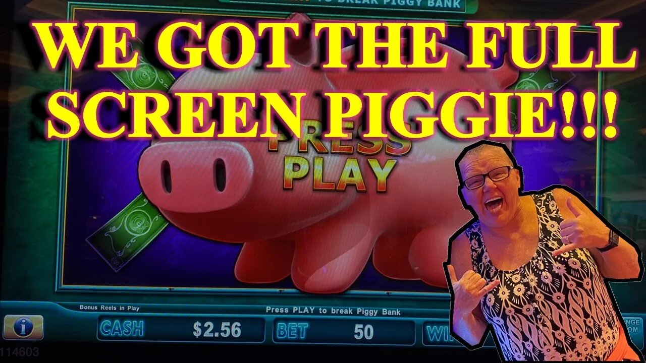 Slot Machine Play - Piggie Bankin', Lock-it-Link - WE GOT THE FULL SCREEN PIGGIE!!!