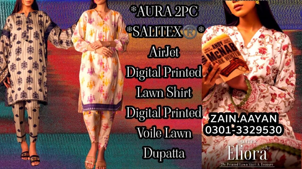 AURA SALITEX 2pcs ||ZAIN.AAYAN COLLECTION ||#salitex #lawn #lawndress #2pcs #Z.ACOLLECTION #video