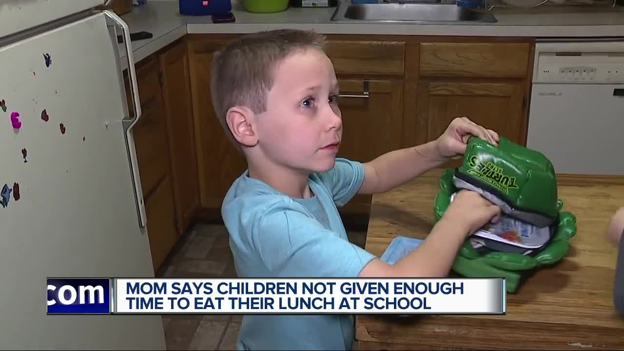 Moms say children not given enough time to eat their lunch at school