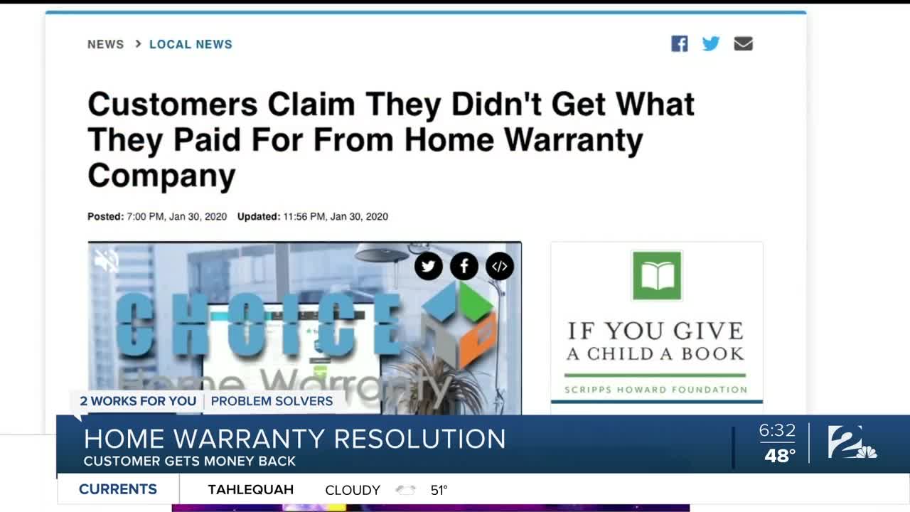 Tulsa woman receives full refund from Choice Home Warranty