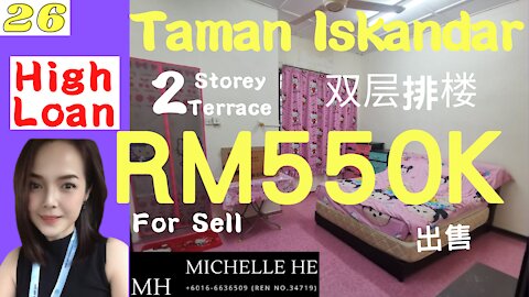 property malaysiaTaman Iskandar @ Johor Bahru 2storey house sell rm550k High Loan , Low Downpayment新山波底龙园排楼出售