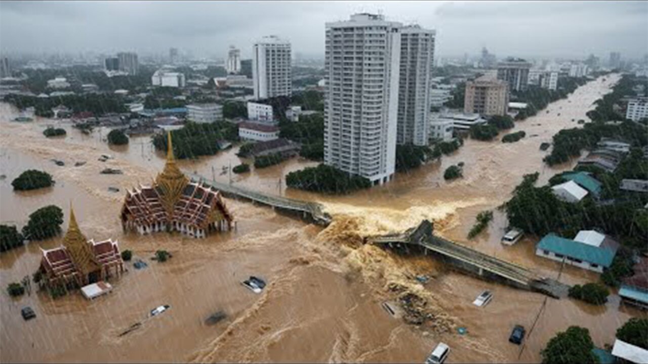 Thailand is sinking today! 3-meter floodwaters submerge cars and property in Yala