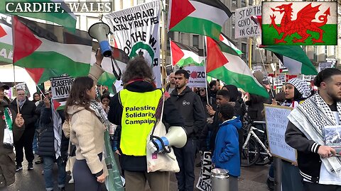 Pro-PS Protesters Ready to March, Cardiff☮️