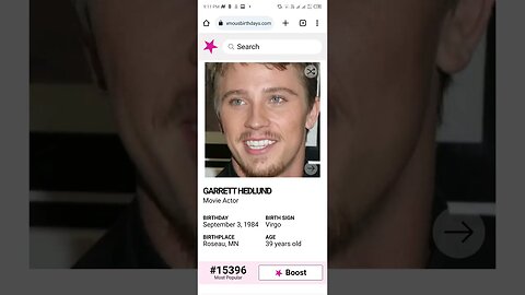 HAPPY 39 BIRTHDAY GARRETT HEDLUND Movie Actor
