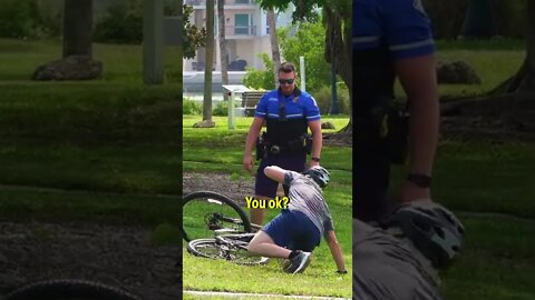 Biden Falls Off Bike Parody 😂 (Police Prank) #shorts