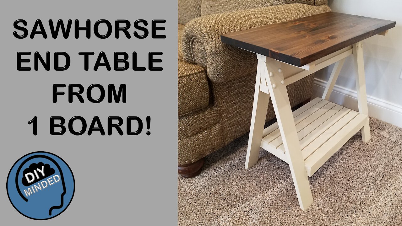 Saw Horse End Table Made From A Single Board