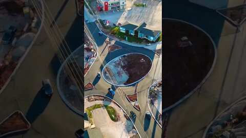 Roundabout Construction Drone Shot