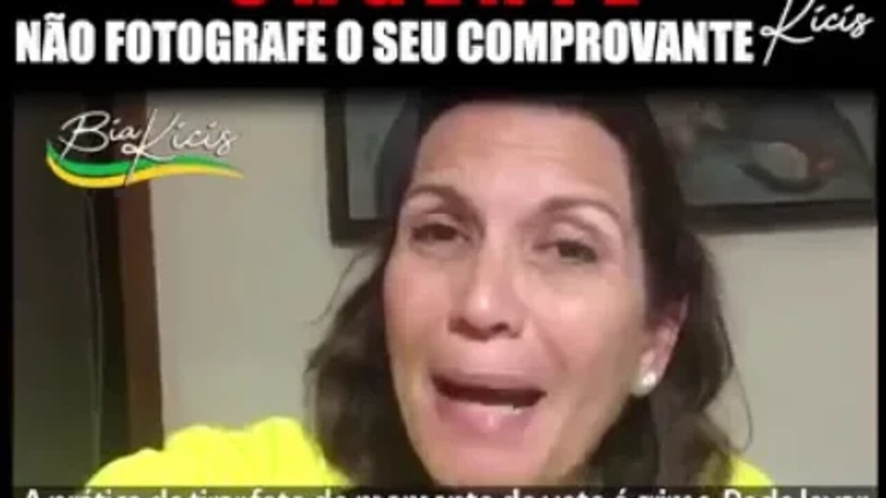 Bia KICIS não fotografe seu voto