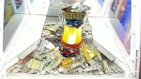 Let's Get This Party Started! High Risk Coin Pusher LIVE Huge Chest Of Cash & Gold atop this Tower!