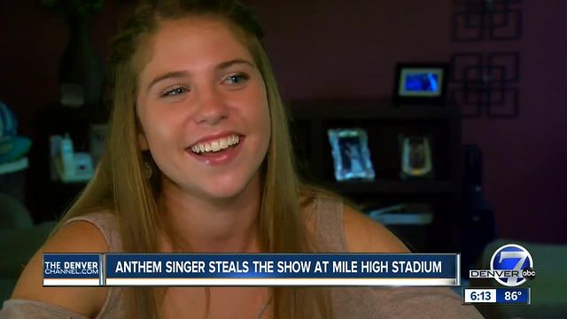 Colorado native Kayla Hruby rocked the national anthem ahead of Broncos' Monday Night Football game