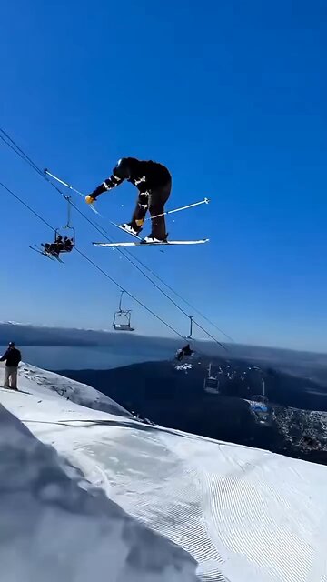 Performed multiple impressive stunts while ice skating 🥶