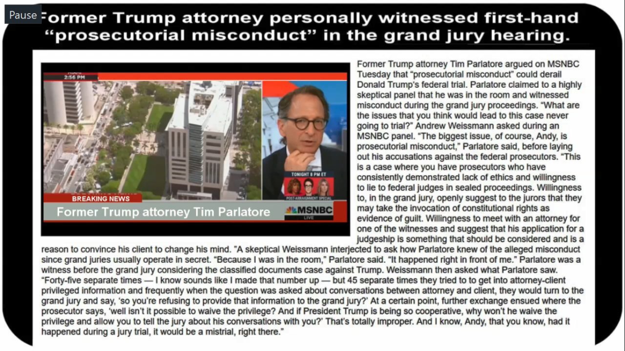 Trump lawyer tells Mueller lawyer Jack Smith's case should be dismissed." - June 15, 2023