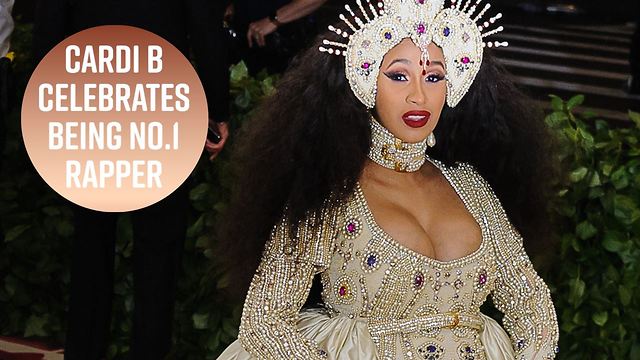 Cardi B freaks out over becoming 1st female rapper with 2 no.1's