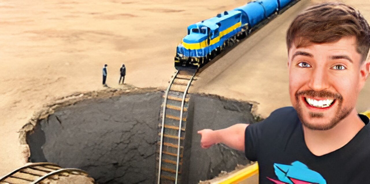 Train Vs Giant Pit | MR BEAST