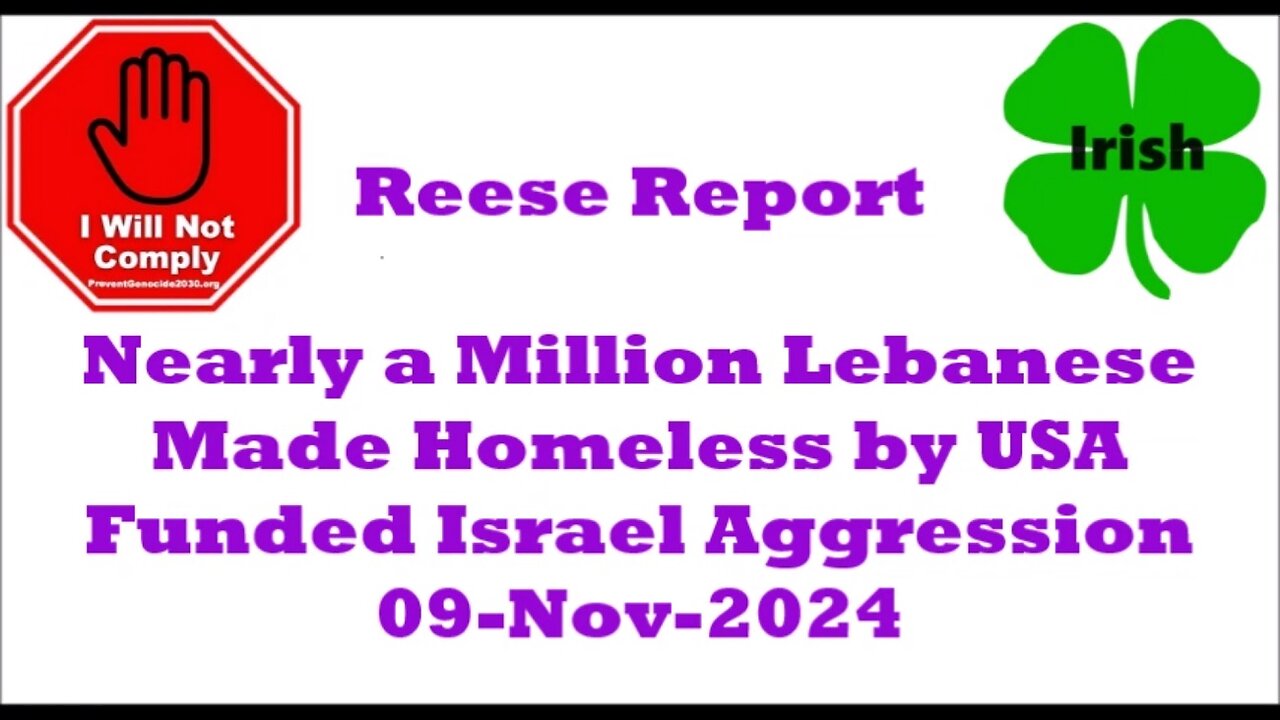 Nearly a Million Lebanese Made Homeless by USA Funded Israel Aggression 09-Nov-2024