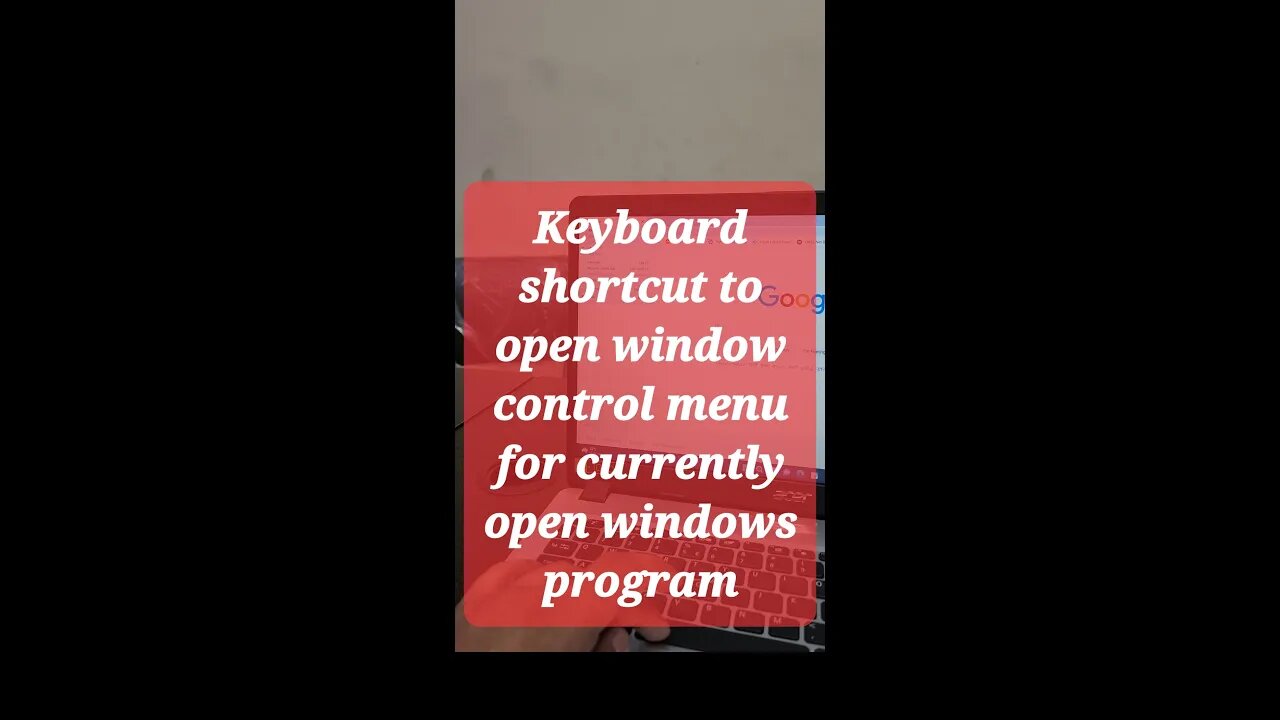 Keyboard shortcut to open control menu for active windows program #shorts #youtubeshorts