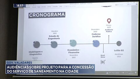 Gov. Valadares: Audiências sobre Projeto para a Concessão do Serviço de Saneamento na Cidade.