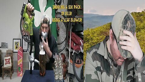 Can A Human Drink A 6 Pack Of Beer Using A Leaf Blower In 40 Seconds Or Less? LB REACTION!!! (BBT)