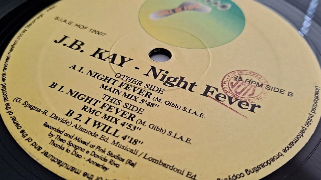 J.B. Kay - Night Fever (RMC Mix) (Live RARE DJ Footage)