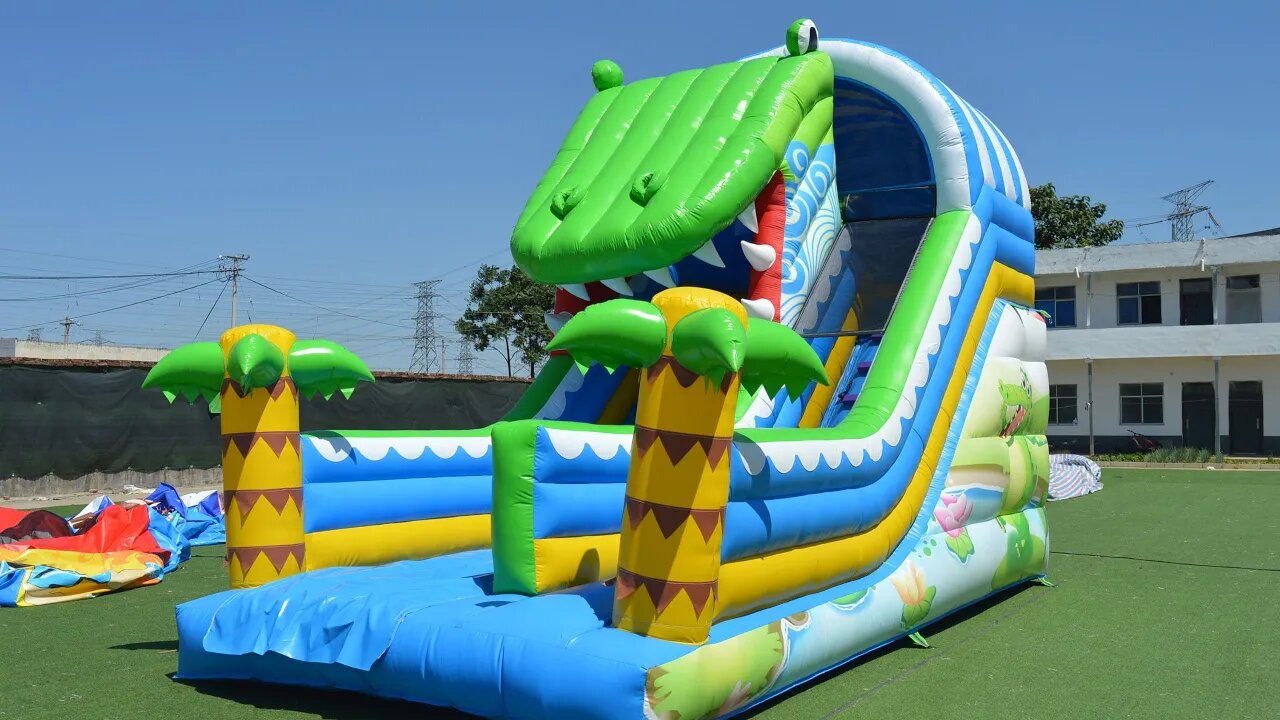 Inflatable Crocodile Slide #inflatables #inflatable #trampoline #slide #bouncer #catle #jumping