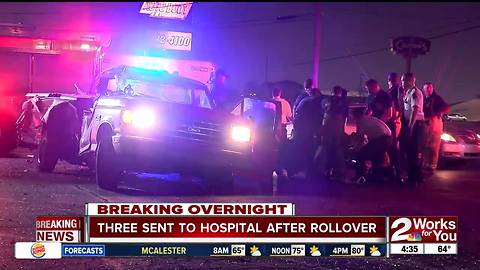 Three people sent to hospital after rollover