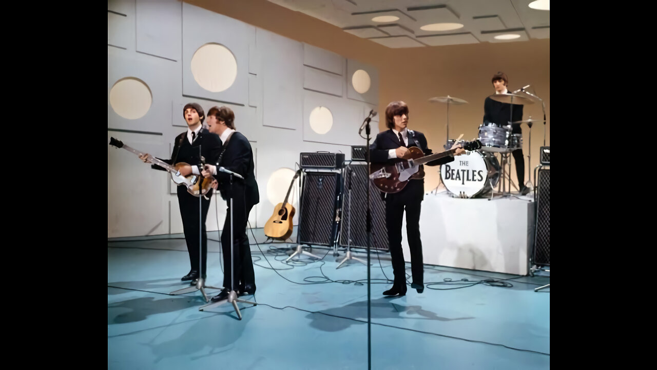 The Beatles - Ed Sullivan 1965 [Upscaled,60fps]