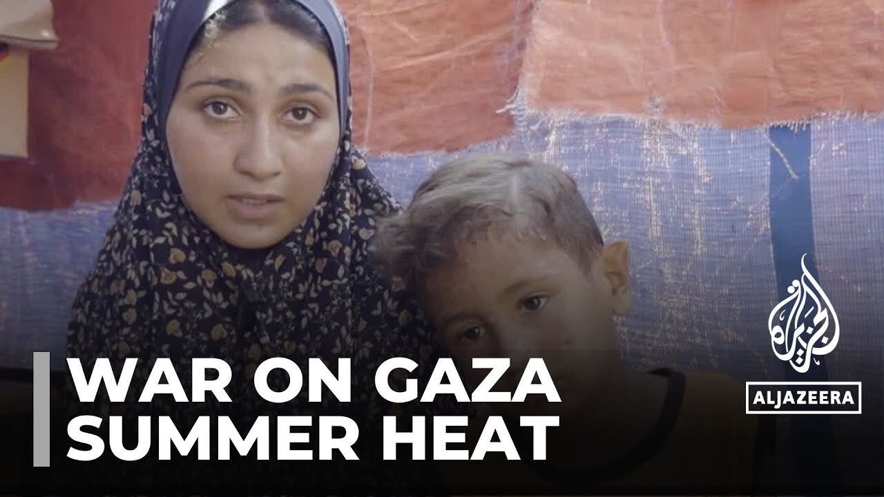 Tens of thousands of Palestinians are cramped together in makeshift tents under intense summer heat