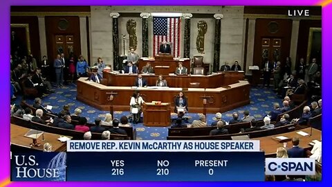 🚨NOW-KEVIN MCCARTHY REMOVED AS SPEAKER OF THE U.S. "SPEAKER OF THE HOUSE IS HEREBY DECLARED VACANT"